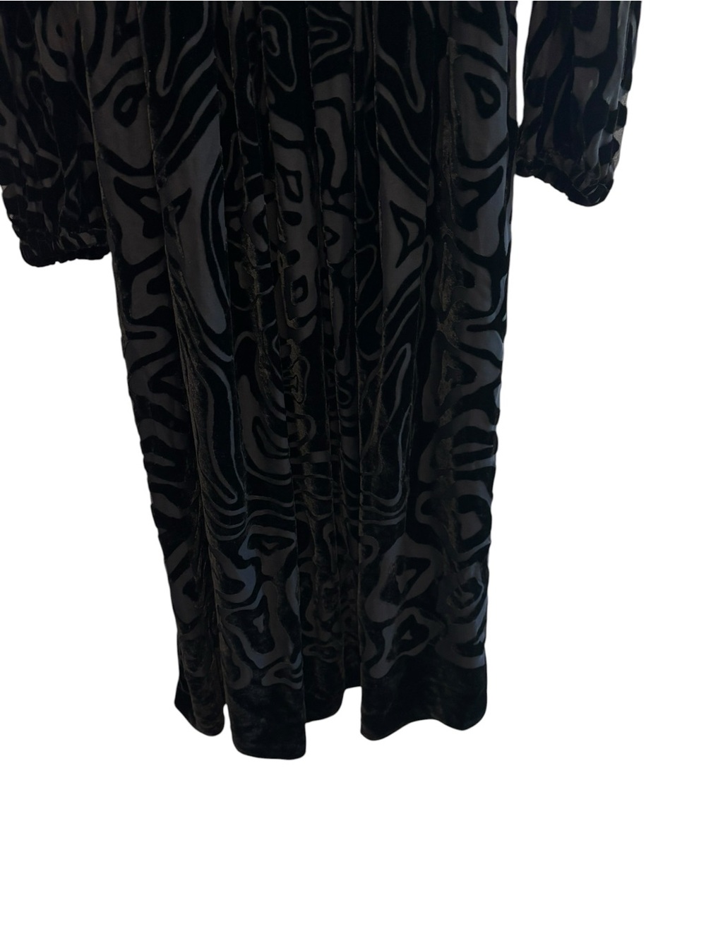 Ulla Johnson Elora Silk & Velvet Black Midi Dress Women Size 6 - Picture 8 of 10
